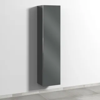 Sanipa 3way Hochschrank mit 1 Tür und Ganzkörperspiegel, Anthrazit-Glanz BS15179
