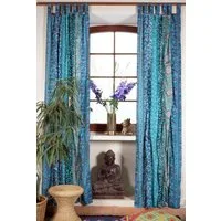 Guru-Shop Vorhang Boho Patchwork Vorhänge, 1 Paar Bohemia Gardine..