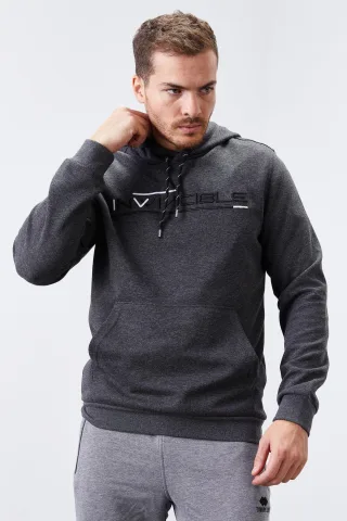 Herren Bedruckter Kapuzenpullover mit Tasche