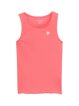 tom tailor kids - Ripp Top mit Glitzer-Print pink dream - Gr. - 92/98
