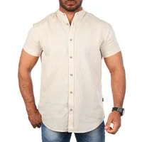 CARISMA Kurzarmhemd Herren Leinen Baumwoll Mix Casual Hemd 9337 Regular Kurzarm Stehkragenkragen Uni