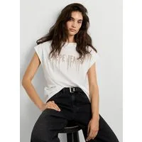 Pepe Jeans Kurzarmshirt CARINA mit Nietenbesatz, Rundhals