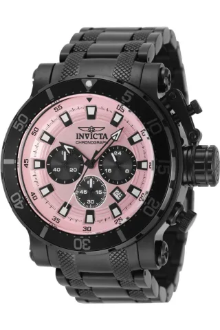 Invicta Coalition Forces 49228 Herrenuhr - Quarzwerk - Edelstahl mit rosa Zifferblatt - 52 mm