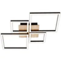 Briloner Leuchten LED Deckenleuchte 3128014 FRAME, LED fest integriert, Warmweiß, Deckenlampe, 75x47x7,3cm, Schwarz, 48W, Wohnzimmer, Schlafzimmer
