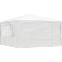 vidaXL Pavillon, Profi-Partyzelt mit Seitenwänden 4×4 m Weiß 90 g/m²