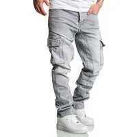 Amaci&Sons Straight-Jeans CARY Jeans Regular Slim Herren Regular Fit Cargo Denim Jeans Hose