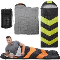 Sarcia.eu Trekkingschlafsack Wasserdichter Wanderschlafsack 220 x 75 cm, mit Kapuze