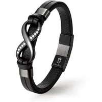 UNIQAL.de Lederarmband Unendlichkeit Leder Armband "INFINITY" Herren (Edelstahl, Echtleder, Casual Style, Handgefertigt), Designed in Germany