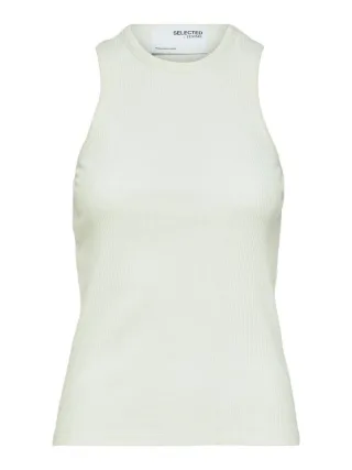 Selected - Geripptes Tanktop weiß - Gr. - XS