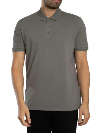 HUGO Donos222 Logo Poloshirt, Grau