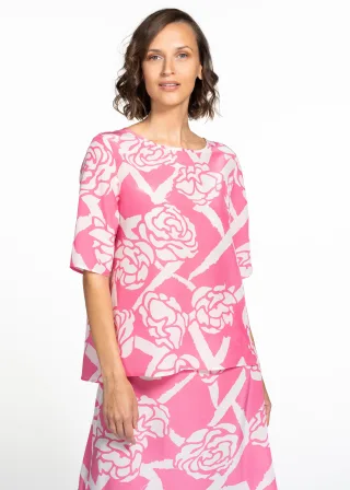 (THE MERCER) N.Y. - Bluse flamingo/white - Gr. - 40