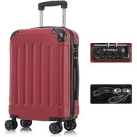 YONSLY Hartschalen-Trolley Premium Hartschalen-Reisekoffer Trolley Kabinenkoffer, 4 Rollen, TSA-Schloss, YKK-Reißverschluss, austauschbare Rollen & Griffe