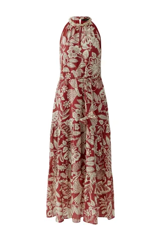 Oui - Maxikleid red white - Gr. - 34
