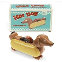 Rex London Klebeband Klebebandspender Hot Dog (Metall, Kunststoff, 1-St., ca. 15,4 x 5,5 x 8 cm) Sausage Dog, Dackel