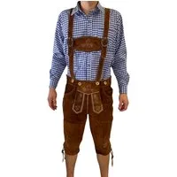 Dretaild Trachtenlederhose Premium Lederhose Herren Tracht Kneelength