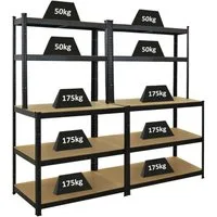 PROREGAL® Werkbank MegaDeal Werktisch GIANT BEAST Fachlast 175kg, (2-tlg), Stabile Werkbank Werktisch Arbeitstisch für Werkstatt Keller bis 175kg