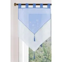 Gardinenbox Scheibengardine (1 St), Schlaufen, transparent, Voile, Zweilagig Scheibenhänger Panneaux Bistrogardine
