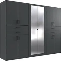 Wimex Kleiderschrank Taiga Kleiderschrank mit Spiegel mit Schubladen auf bequemer Höhe, Garderobe Schlafzimmerschrank