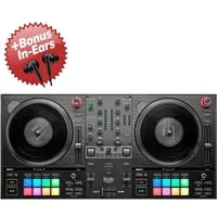 HERCULES DJ Controller Hercules DJ Control Inpulse T-7 DJ-Controller + Bonus In-Ear Kopfhörer, (DJ-Controller mit 2 motorbetriebenen Decks), DJ-Controller mit 2 motorbetriebenen Decks