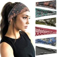 Zaewry Haargummi Stirnband Damen Sport, 6 Pack Haarband Haarbänder Damen Herren, 6-tlg., Antirutsch Stirnbänder Elastisch Headband Hair Band Sport Yoga Workout