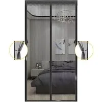 Norvéa Home Insektenschutz-Vorhang Magnet Fliegengitter Türvorhang schwarz, Mückenschutz, Insektengitter, (Komplett-Set), BxH: 90×210 & 100×210 cm, leichte Installation dank Klettverschluss