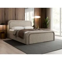Compleo Boxspringbett Kontinentalbett mit Bonell-Federkern, rundes Kopfteil (Topper als Option, Stoff: PUENTE oder QUELLE), Designerbett, Japandi und Modern Schlafzimmer, Jugendzimmer