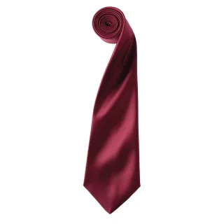 Premier Herrenkrawatte aus Satin (schmales Blatt) (Burgund)