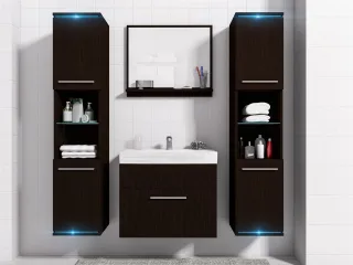 Badmöbel Set 5-Tlg Wenge matt TOPLINE inkl.Waschtisch