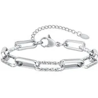 KARMA Gliederarmband Damen Silber oder Gold Armschmuck Damenarmband (Karabinerverschluss, Damenarmband), 16+4,5 cm wasserfest & antiallergisch