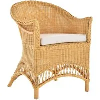 Krines Home Esszimmersessel Rattansessel Landhaus Flechtsessel Wintergarten Sessel Korbsessel, mit Armlehnen