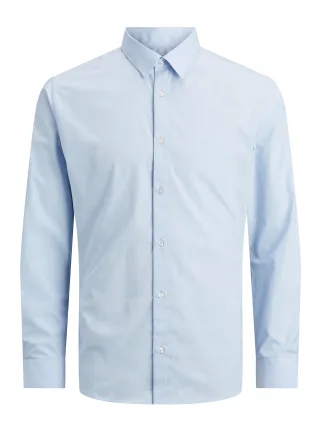 JACK&JONES - JJEJOE SHIRT LS PLAIN NOOS JNR Cashmere Blue - Gr. - 176