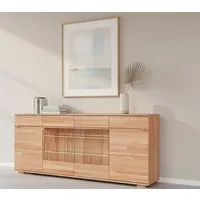 OTTO home Sideboard VETRO Teilmassiv, Fronten Massivholz, Wohnzimmer, Stauraum,Griffmulde, B/T/H:199/40/85cm, 2 Schubladen, 7Fächer