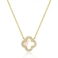 ROUGEMONT Silberkette Kleeblatt Glücksbringer Clover Damen Halskette 925 sterling Silber, Echtschmuck