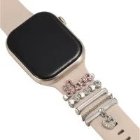 CoolGadget Smartwatch-Armband Schmuck Ringe Charms Uhren Deko Motiv Clips 21mm, Zubehör passend für alle Apple Watch und Samsung Galaxy Watch Modelle