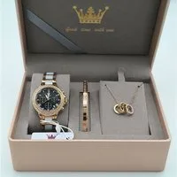 OLEVS Quarzuhr Olevs Uhr Keramik Luxus Damen Zifferblatt schwarz 3tlg Geschenkbox 9999, (Geschenkbox 3tlg)