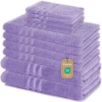 Lavea Handtuch Set Elena, Duschtücher, Handtücher, Gästetücher, Waschhandschuhe, 100% Baumwolle (Set, 10-St), Frottierserie, weich & saugstark, pflegeleicht, 500 g/m² Frottier