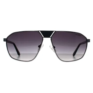 Guess Aviator Mens Shiny Gunmetal Gradient Smoke GU00086
