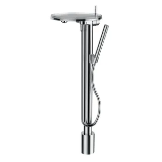LAUFEN Einhebel-Standsäulen-Wannenmischer mit Deko-Disc (transparent) Kartell LAUFEN mit Zubehör Kun H3213310041211