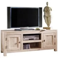 Massivmoebel24 TV-Board NATURE WHITE (Massivholz), TV-Board Akazie 145x45x60 white stone getüncht  NATURE WHITE #41