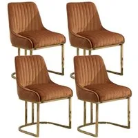 WAHSON OFFICE CHAIRS Esszimmerstuhl 2er Set Küchenstuhl mit goldene Stuhlbeine