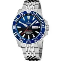 Festina Quarzuhr Diver Collection F20661/1, Armbanduhr, Herrenuhr, Quarzuhr, Edelstahlarmband, Datum, Saphirglas