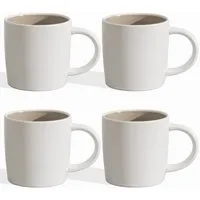Hausfelder Geschirr-Set Geschirrset 4 Personen Steingut Becher 400ml Kaffeetassen Set (4-tlg), Steinzeug, spülmaschinen- & mikrowellengeeignet, Reaktivglasur