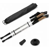 MidGard Nordic-Walking-Stöcke Teleskop Antischock Wanderstöcke aus Aluminiumlegierung mit Korkgriff (2 St), Leicht, mit ergonomischen Korkgriffe inkl. Transporttasche