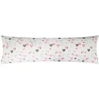 Heubergshop Seitenschläferkissenbezug, (1 Stück), 40x145cm Reißverschluss lange Seite Love Liebe Herzen (KY-187/1)