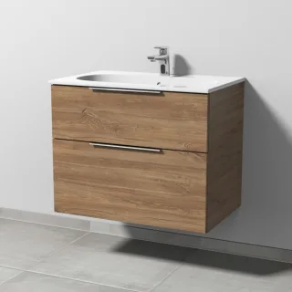 Sanipa 3way Waschtischunterbau zu Geberit Acanto Slim Waschtisch mit 2 Auszügen, Eiche-Kansas UM41159