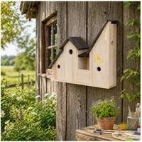 HTI-Living Vogelhaus Vogelhaus mit 3 Nistkästen Mina, Nistkasten zum bemalen