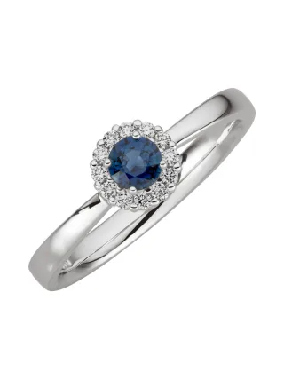 Orolino Ring Gold 585 mit 12 Brillanten zus. 0,12ct. und Safir blau
