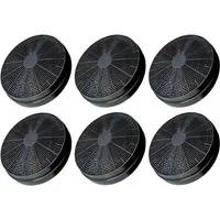 Trade-Shop Aktivkohlefilter 6x passend für Fagor AS0015184, KKT Kolbe K122 K606, Zubehör für Respekta MIZ0023 MIZ0023N MIZ0023NA1, PKM CF110 K10001 4016572013856, Candy 49037930, Fagor AS0015184, Hanseatic CF110 K10001 812120 4016572013856, Schneider