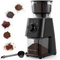 CHEFFANO Kaffeemühle Elektrische, konische Kaffeebohnenmühle mit 30 Mahlgradstufen, 150 W, Scheibenmahlwerk, 130 g Bohnenbehälter