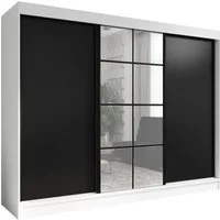 A&J MöbelLand GmbH Schiebetürenschrank ORAVELLE 3-türiger Kleiderschrank mit Spiegel, 4 Schubladen (TOP ANGEBOT! Geräumiger Schrank mit einer Breite von 200 cm und Spiegel, ideal zur Aufbewahrung von Kleidung und Accessoires. 4 Schubladen gratis und 